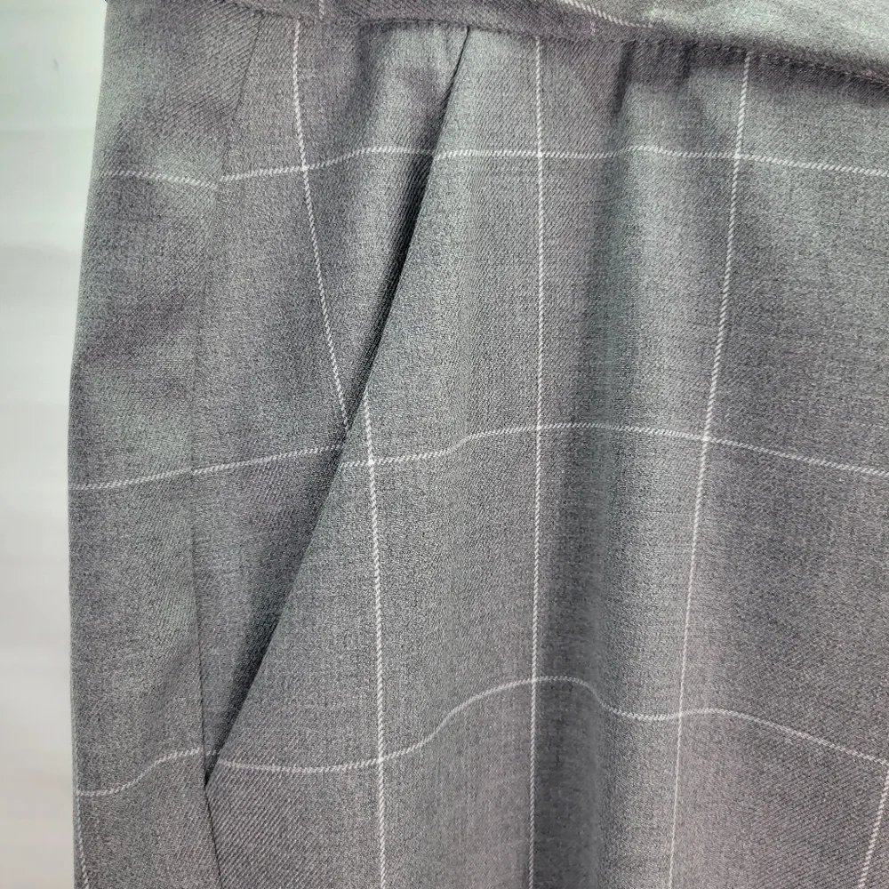NWT Calvin Klein 2 Piece Gray White Plaid Suit Jacket & Pants w Belt Size 16 - Picture 9 of 16